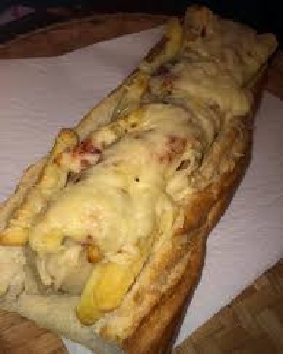 Sandwich Américain bouchons, frites