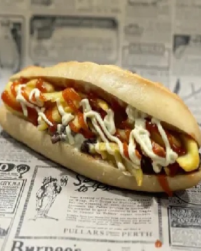 Sandwich Américain merguez, frites