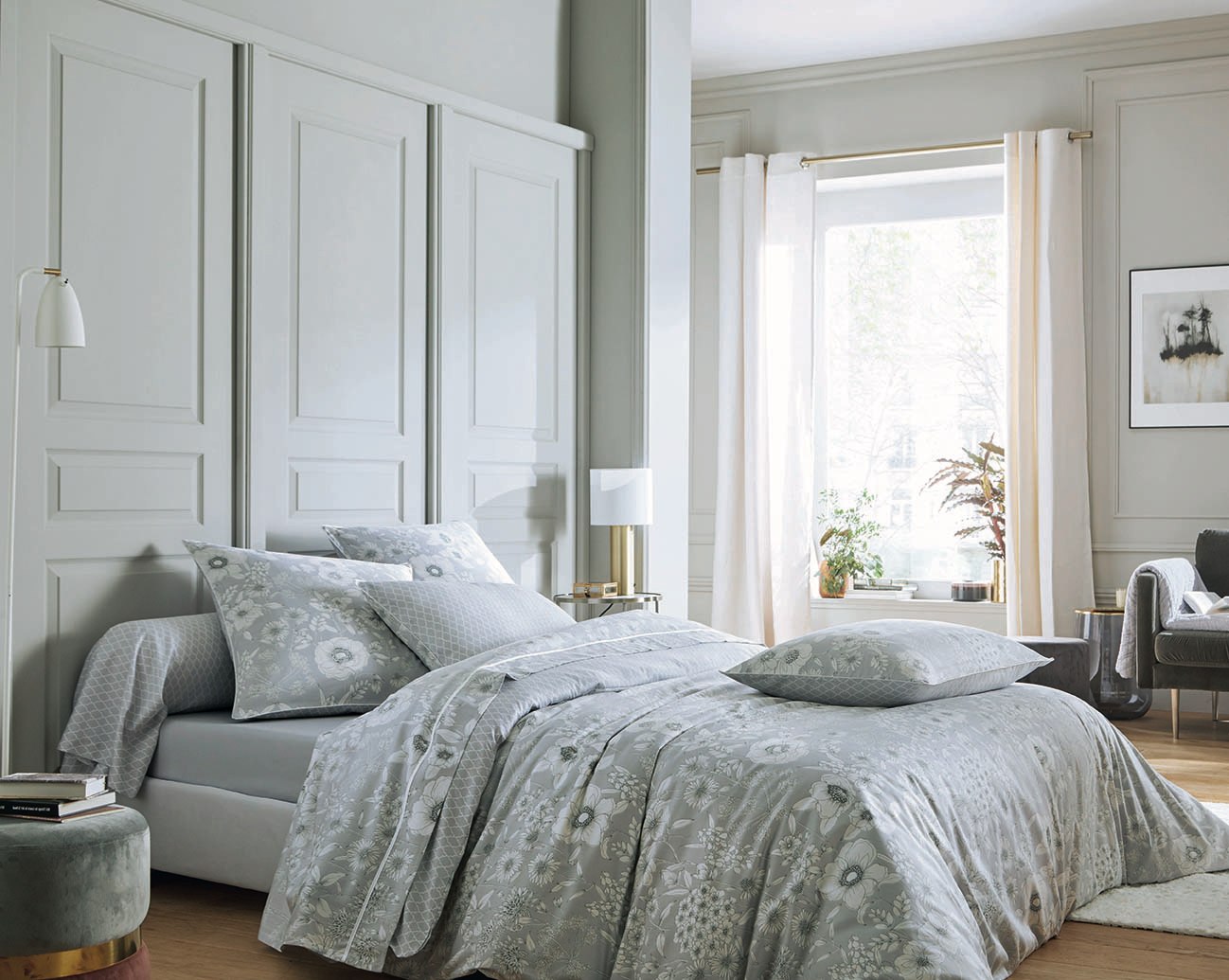 Housse de couette COQUELICOTS PERLE
